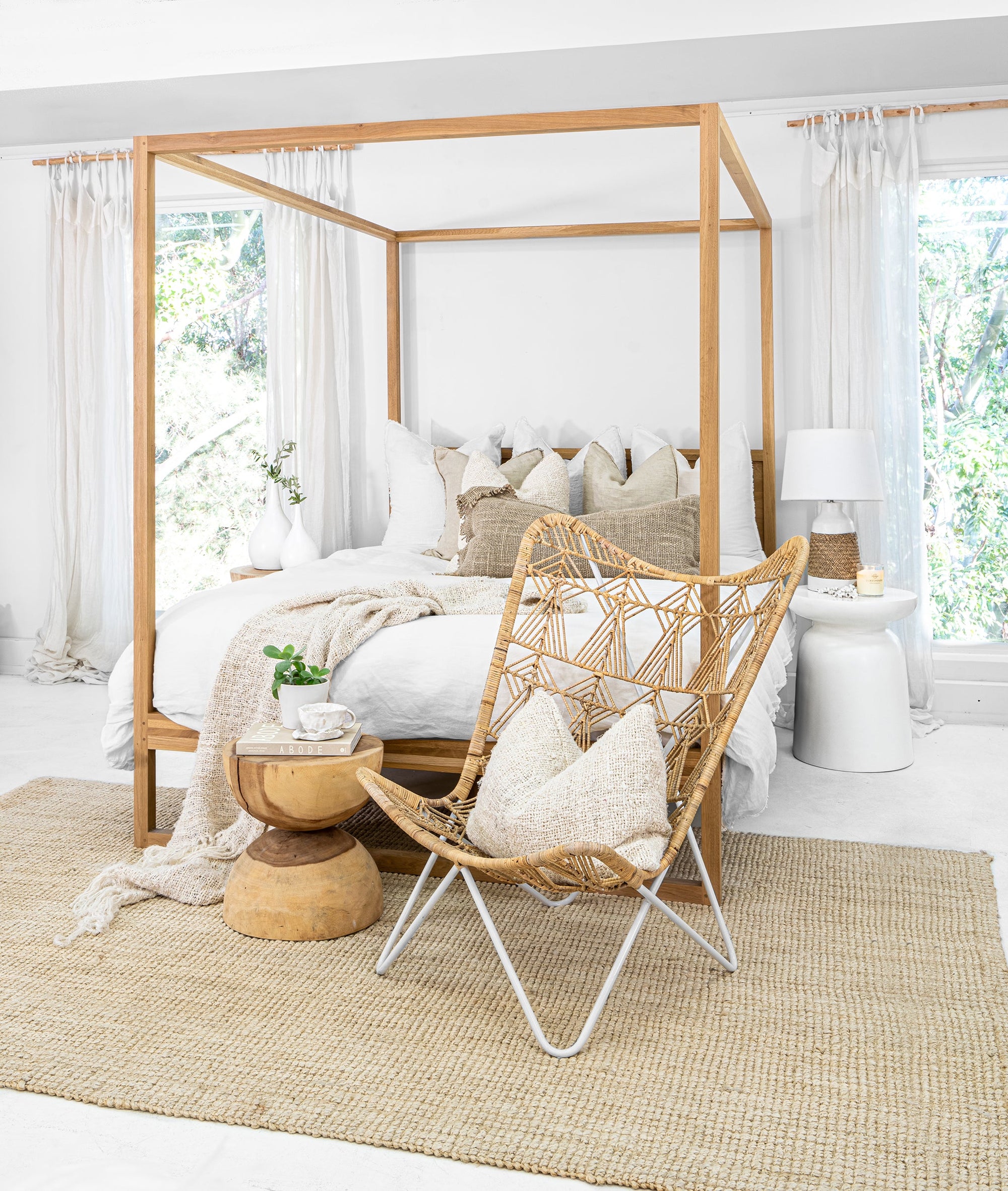 Strand Four Poster Bed | Natural Uniqwa Collections