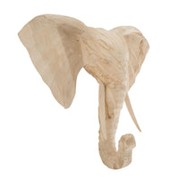 Carved Elephant Wall Art | Bleached - Uniqwa Collections wholesale furniture suppliers for interior designers australia