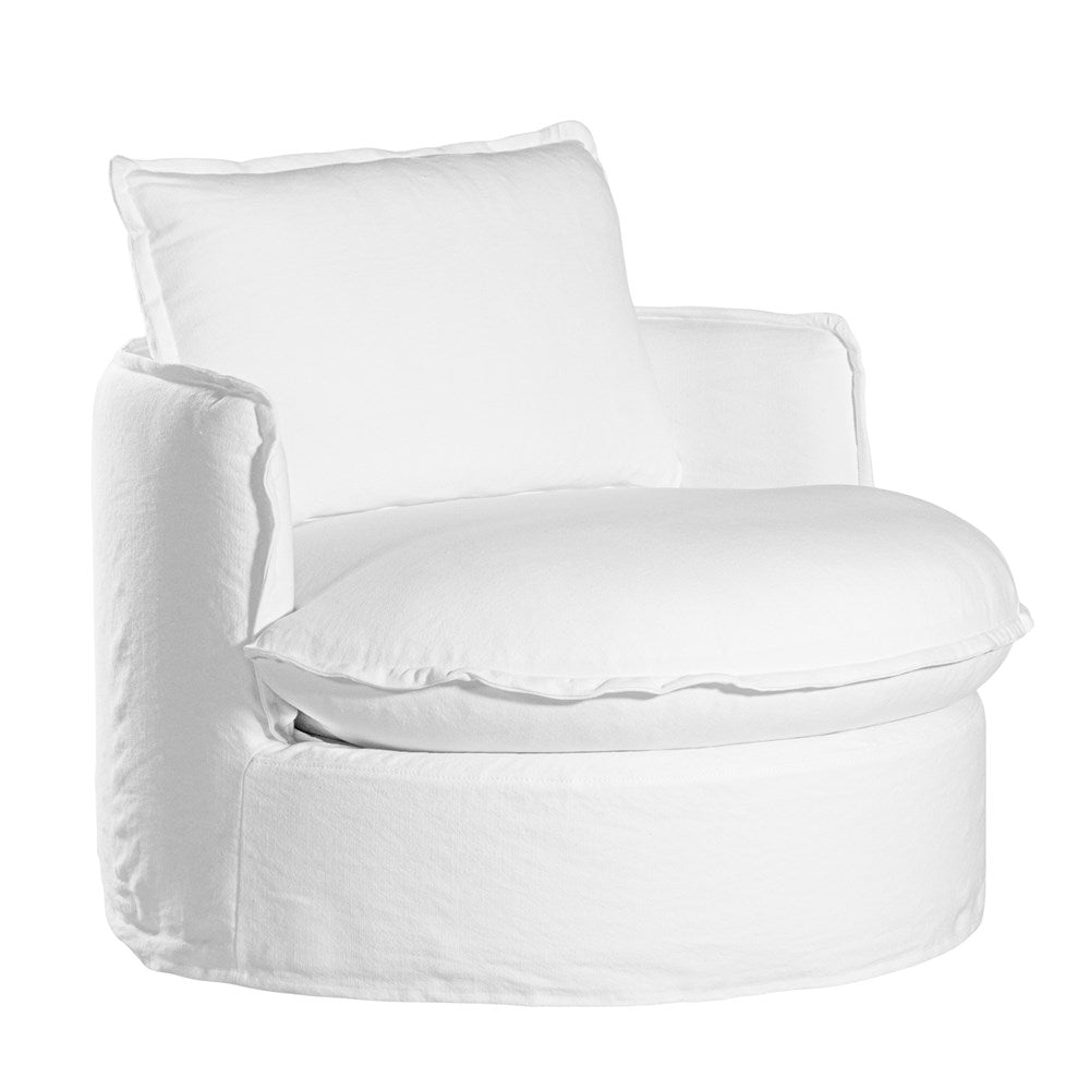 Sabora Swivel Chair | White Uniqwa Collections