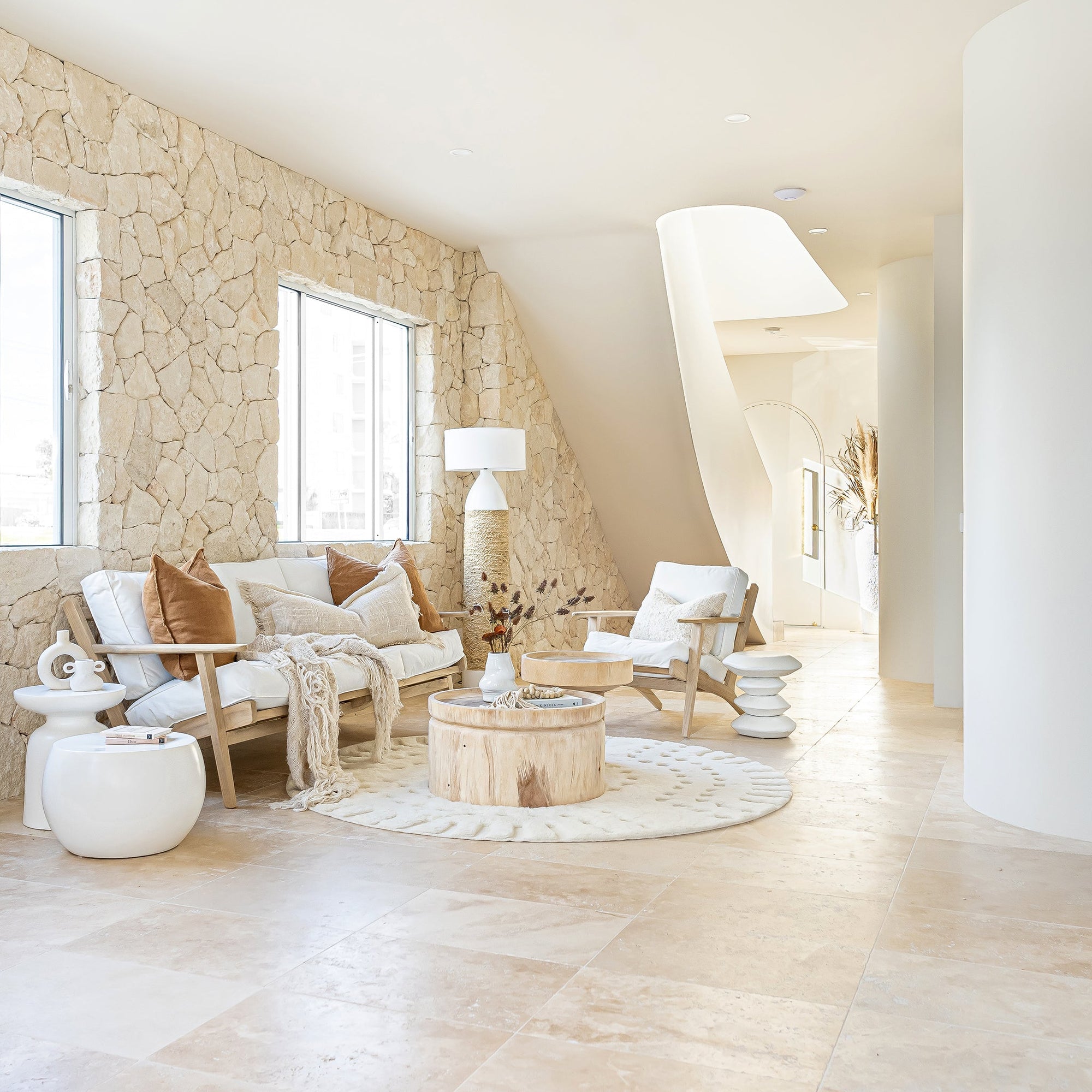 Santorini Side Table | Sand Uniqwa Collections