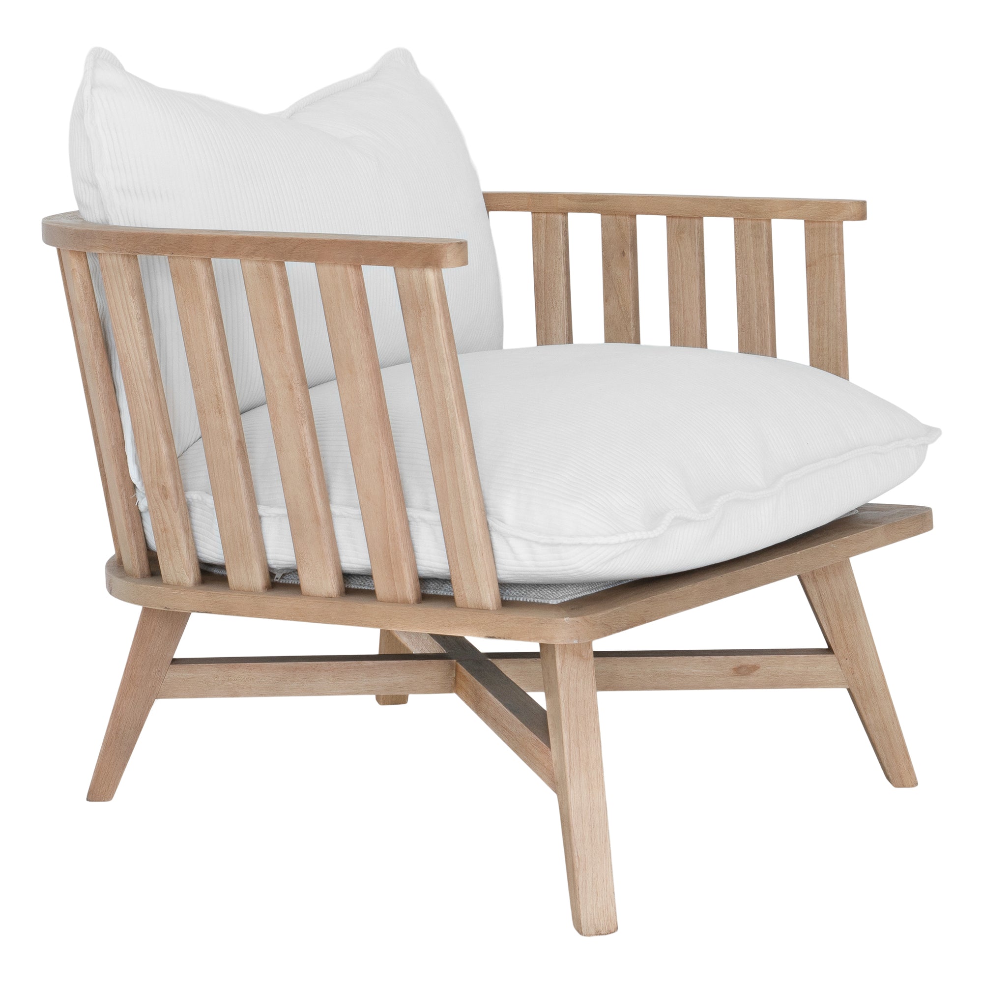 Skukuza Occasional Chair | White Corduroy Uniqwa Collections