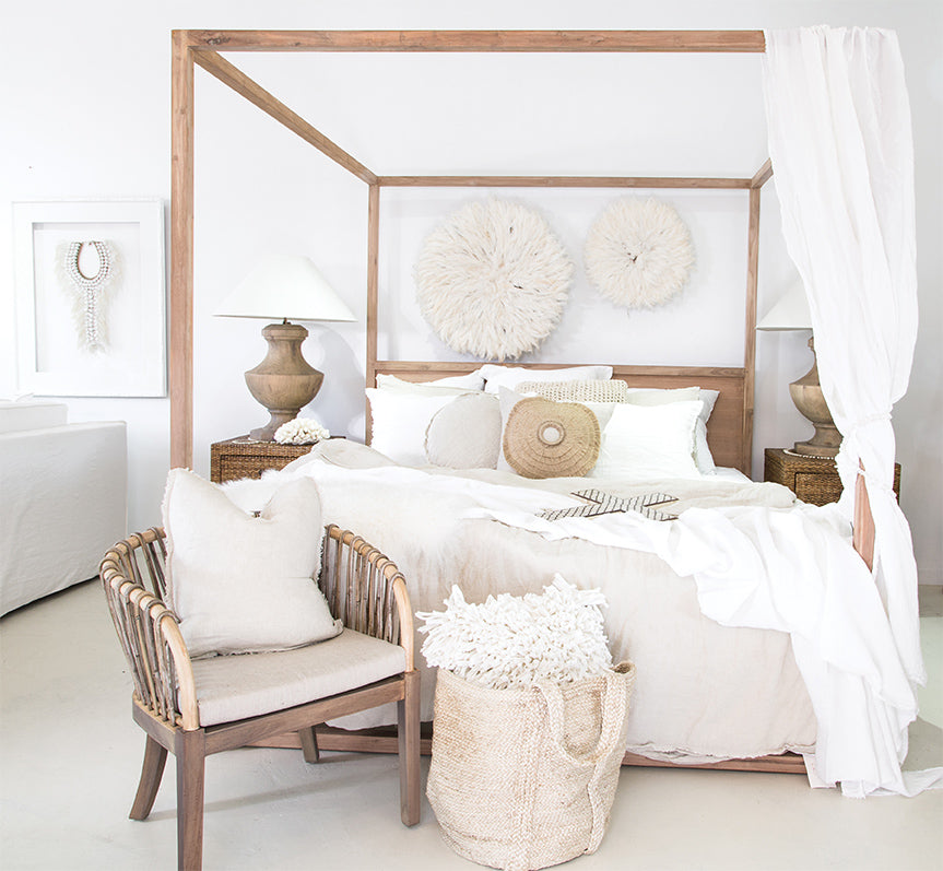 Strand Four Poster Bed | Natural Uniqwa Collections