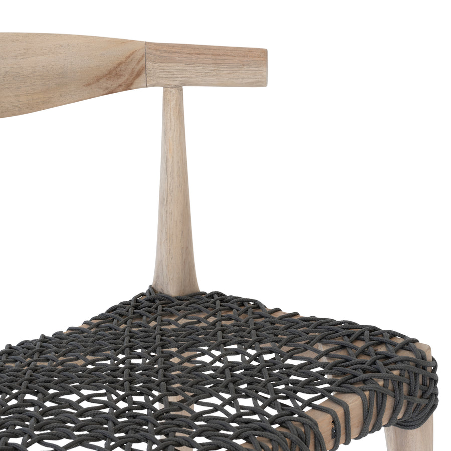 Sweni Horn Dining Chair | Charcoal | Rope