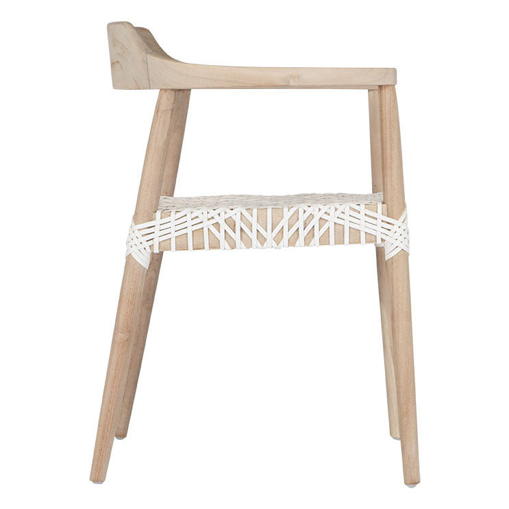 Sweni Horn Armchair | White | Leather