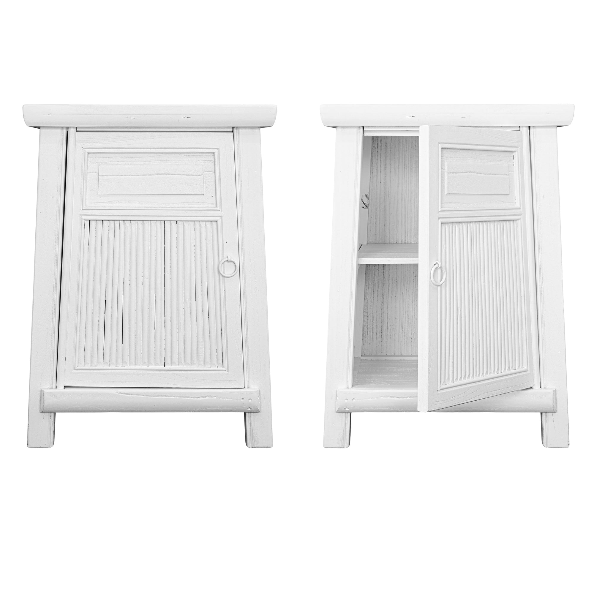Bamboo Bedside Set | White Designed by Charl van Heerden