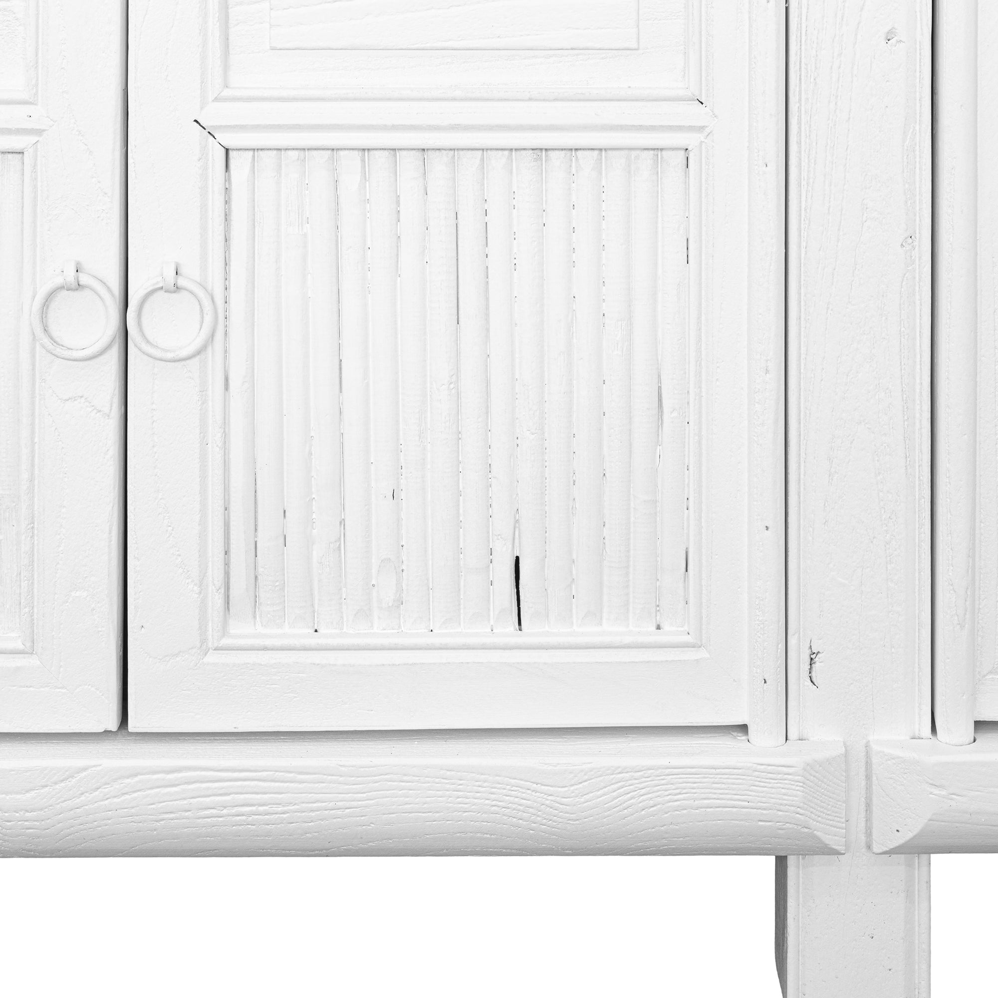 Bamboo Entertainment Unit | Six Door| White Designed by Charl van Heerden