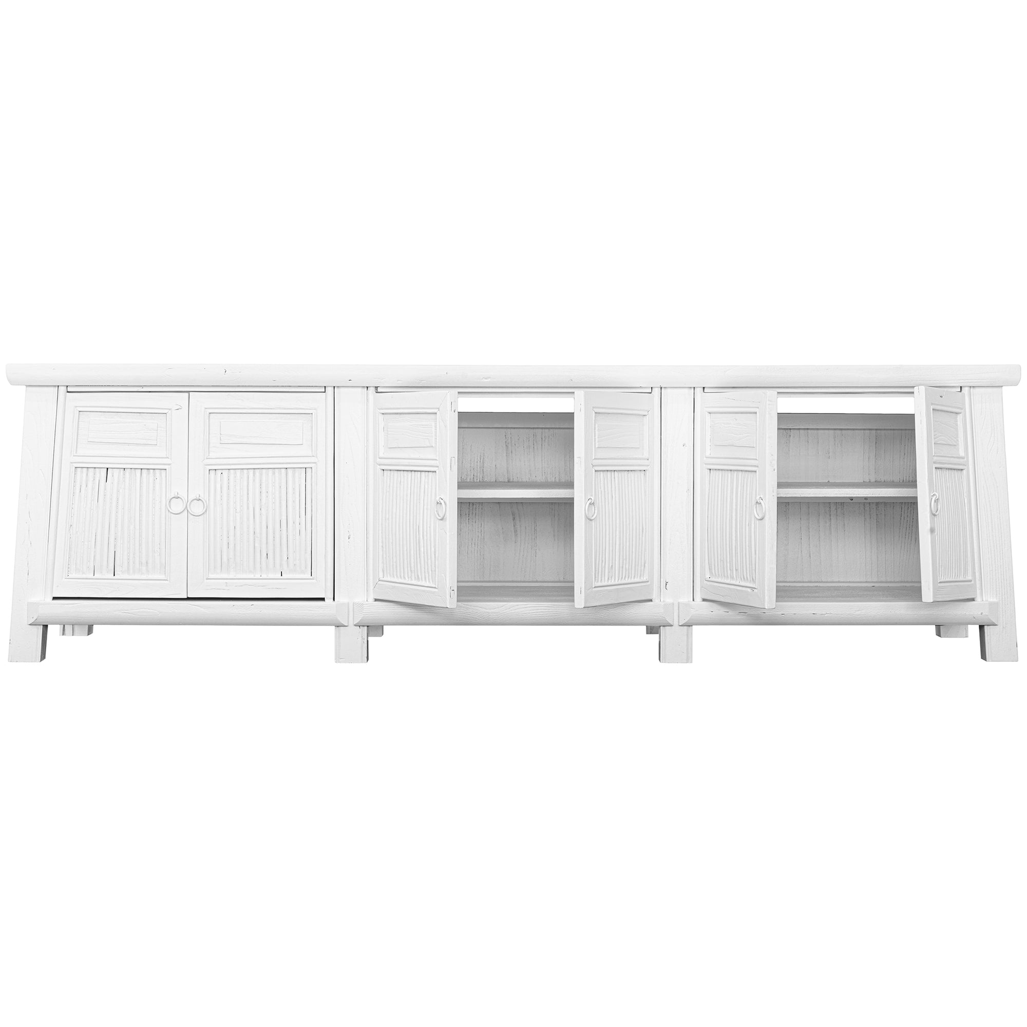 Bamboo Entertainment Unit | Six Door| White Designed by Charl van Heerden