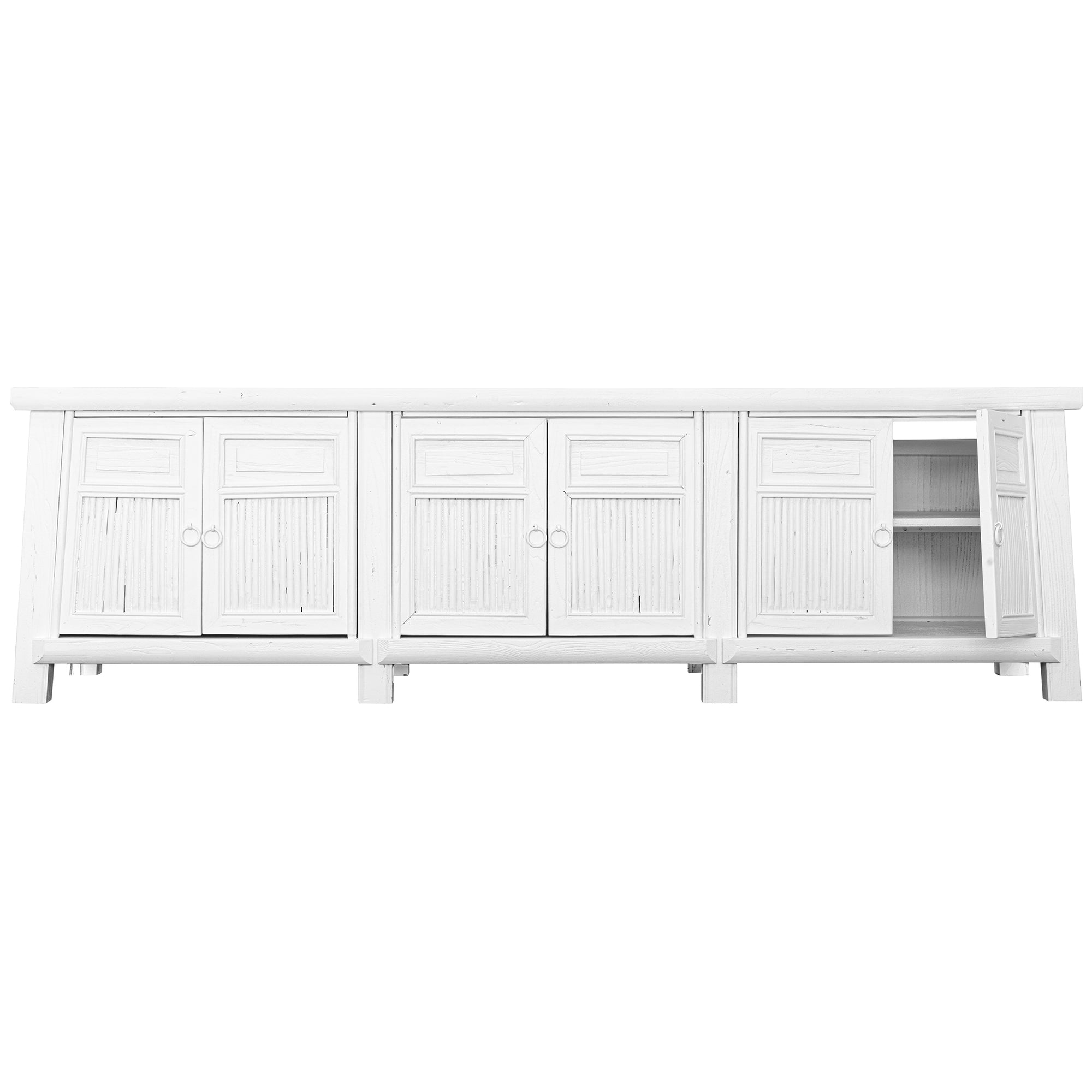 Bamboo Entertainment Unit | Six Door| White Designed by Charl van Heerden