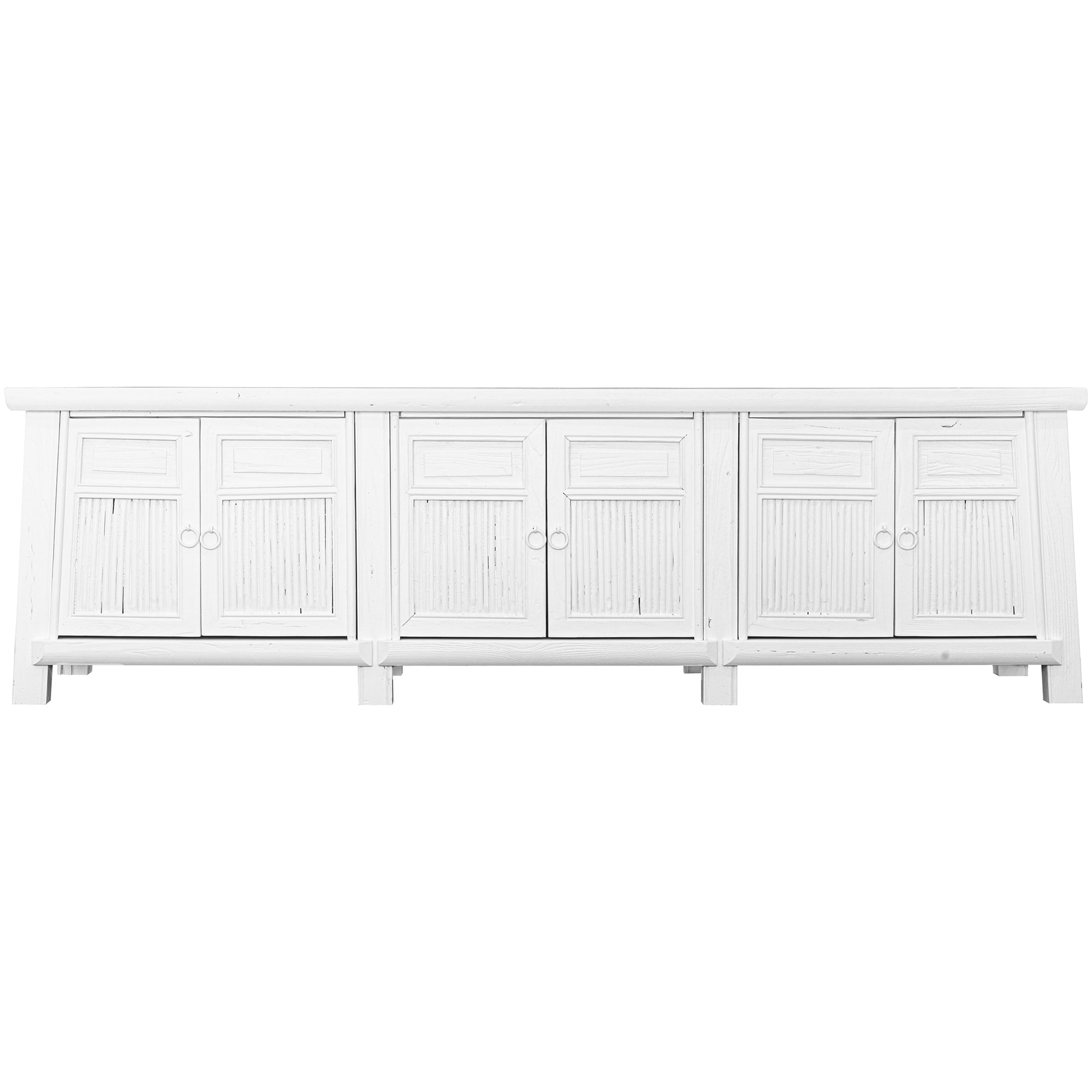 Bamboo Entertainment Unit | Six Door| White Designed by Charl van Heerden