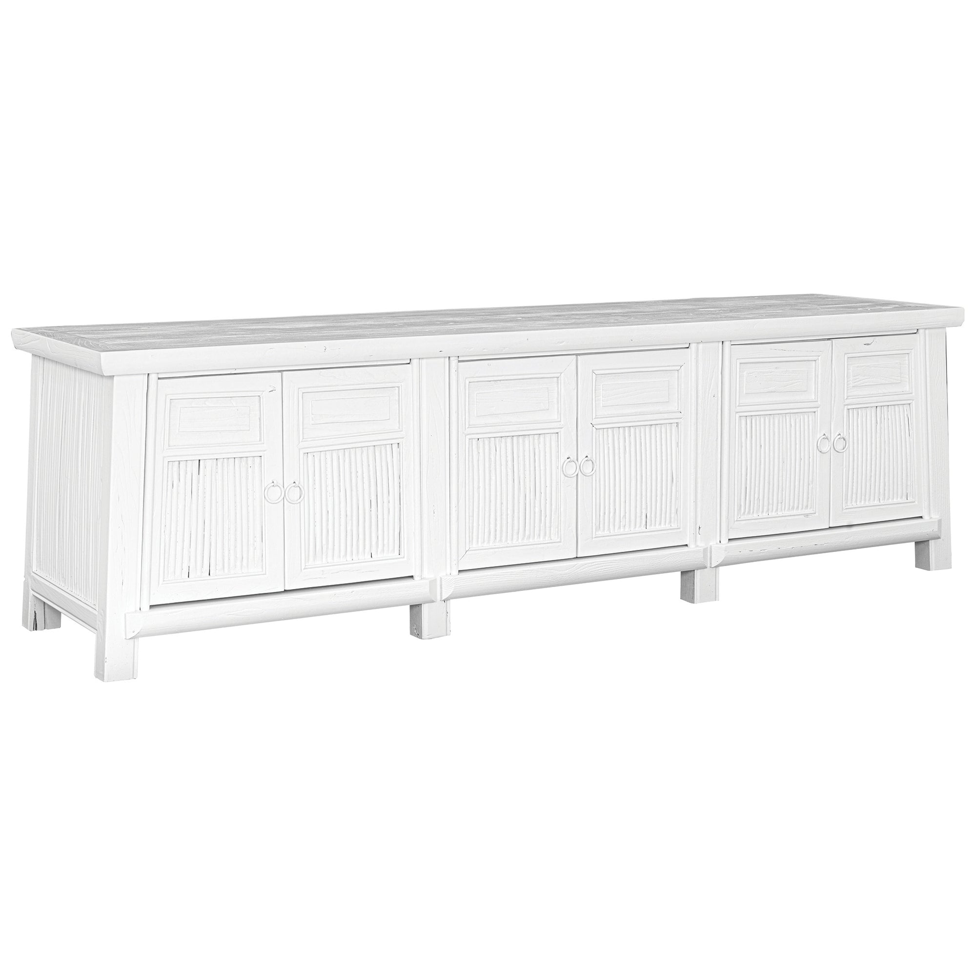 Bamboo Entertainment Unit | Six Door| White Designed by Charl van Heerden