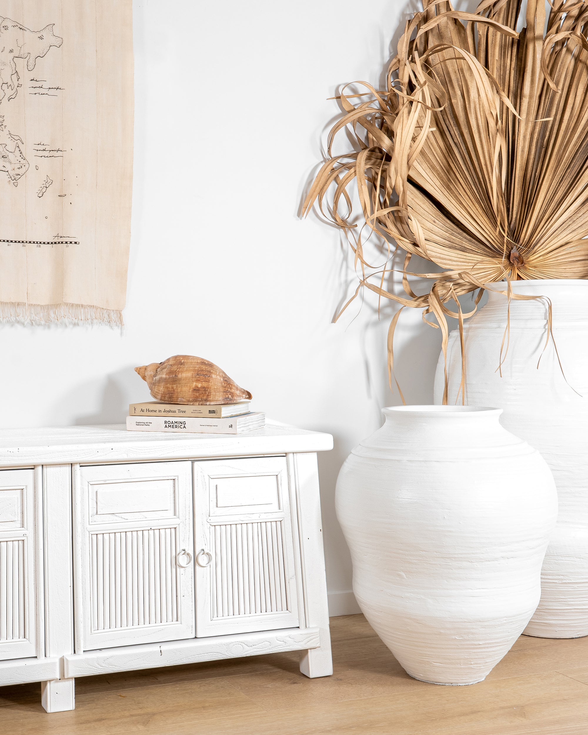 Bamboo Entertainment Unit | Six Door| White Designed by Charl van Heerden