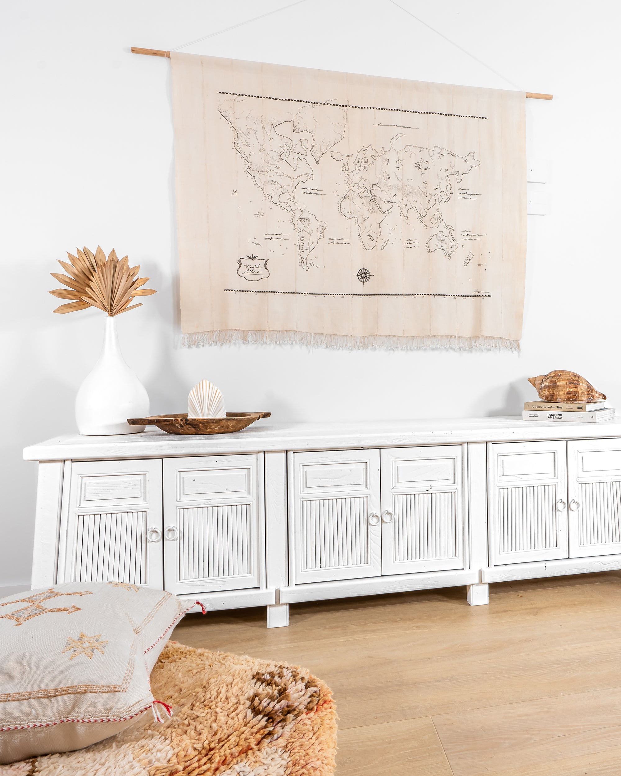 Bamboo Entertainment Unit | Six Door| White Designed by Charl van Heerden