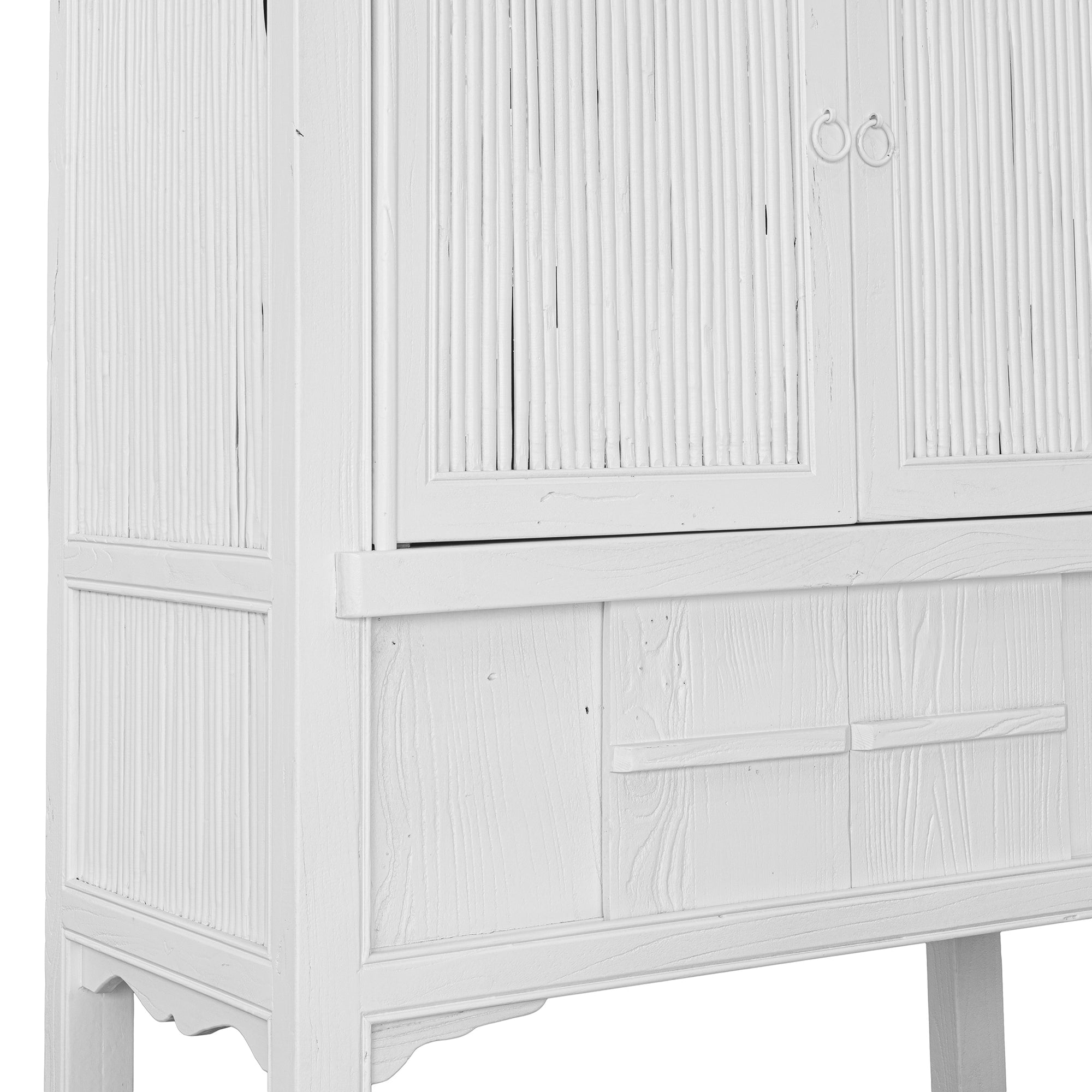 Bamboo Tall Cabinet | White Uniqwa Collections