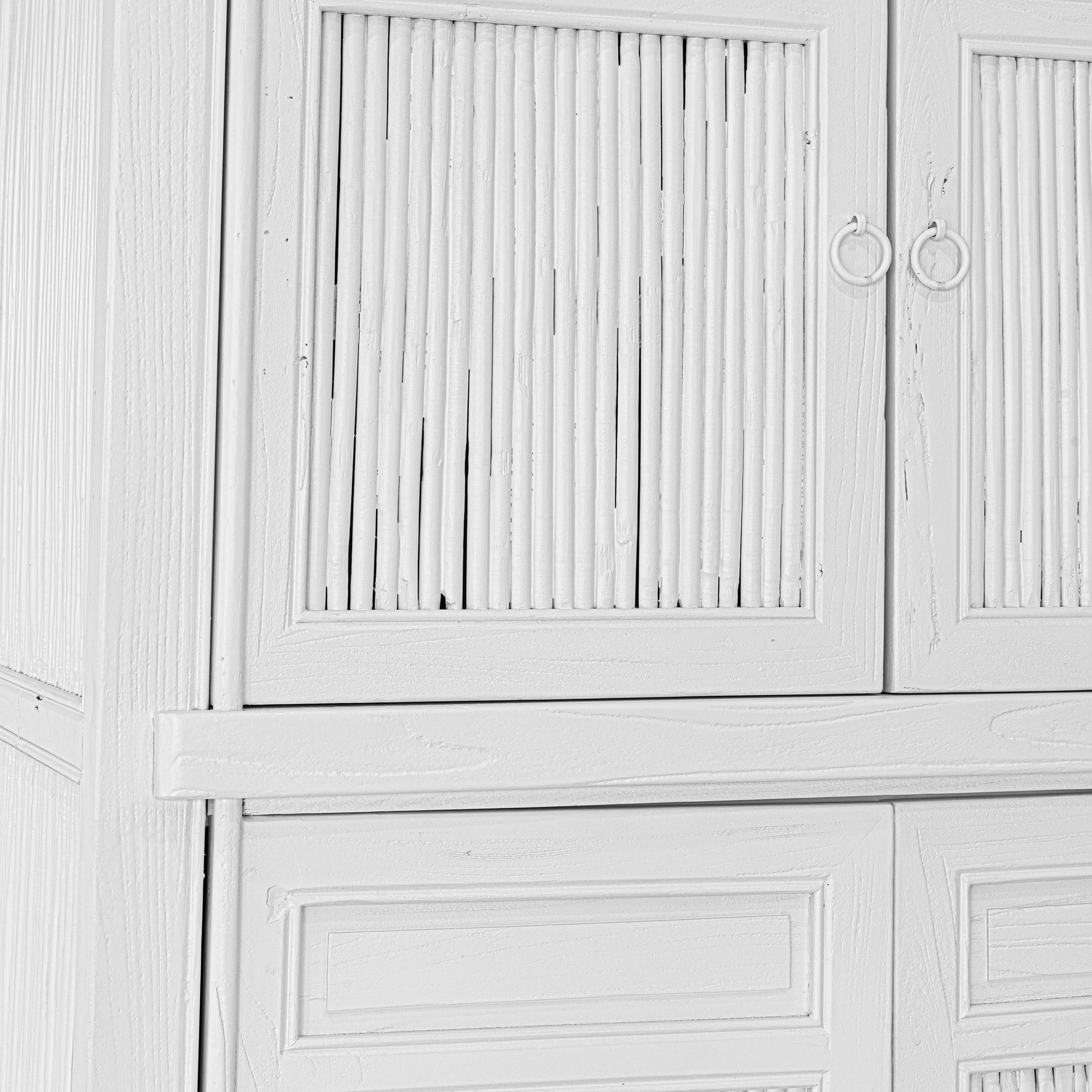 Bamboo Tall Cabinet | White Uniqwa Collections
