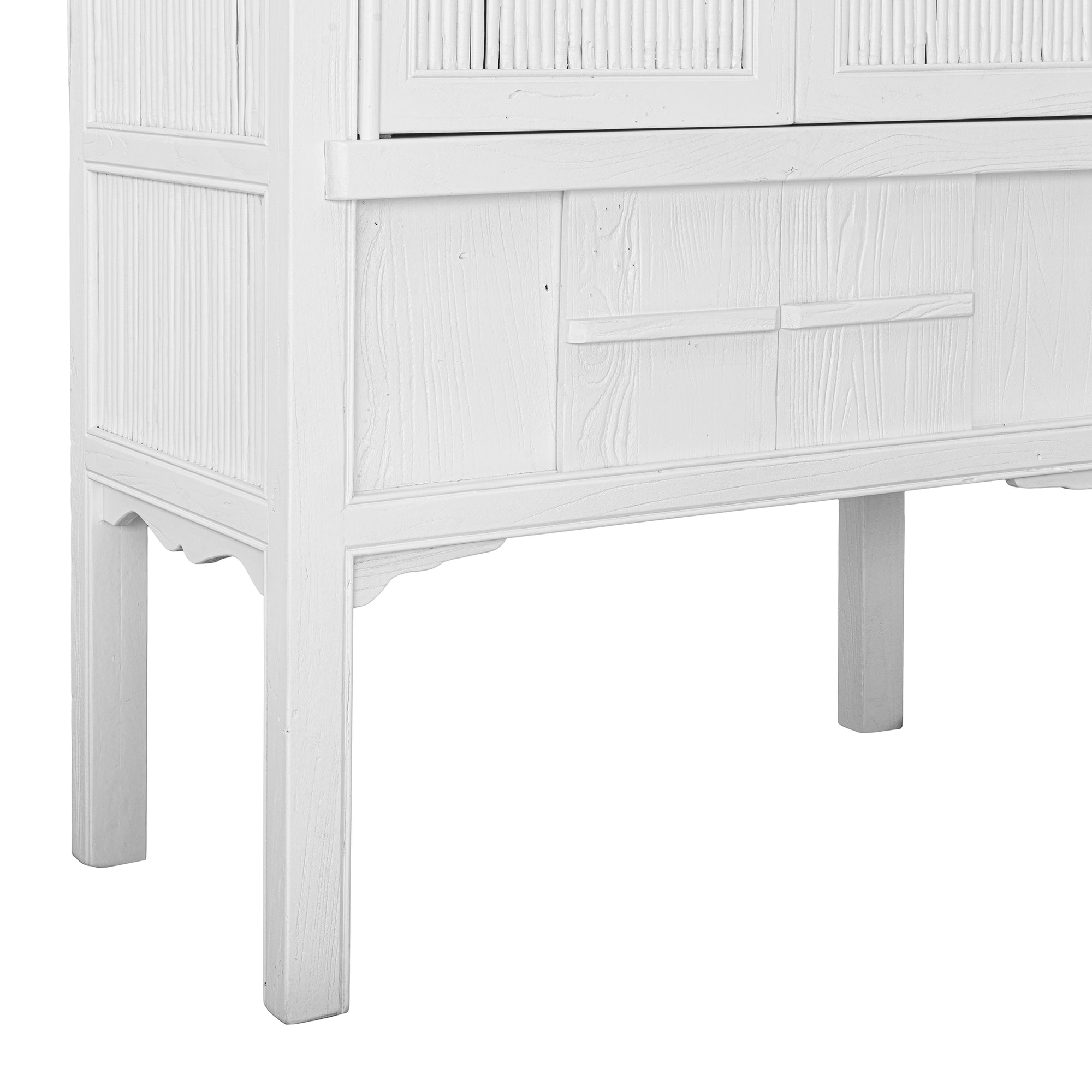 Bamboo Tall Cabinet | White Uniqwa Collections