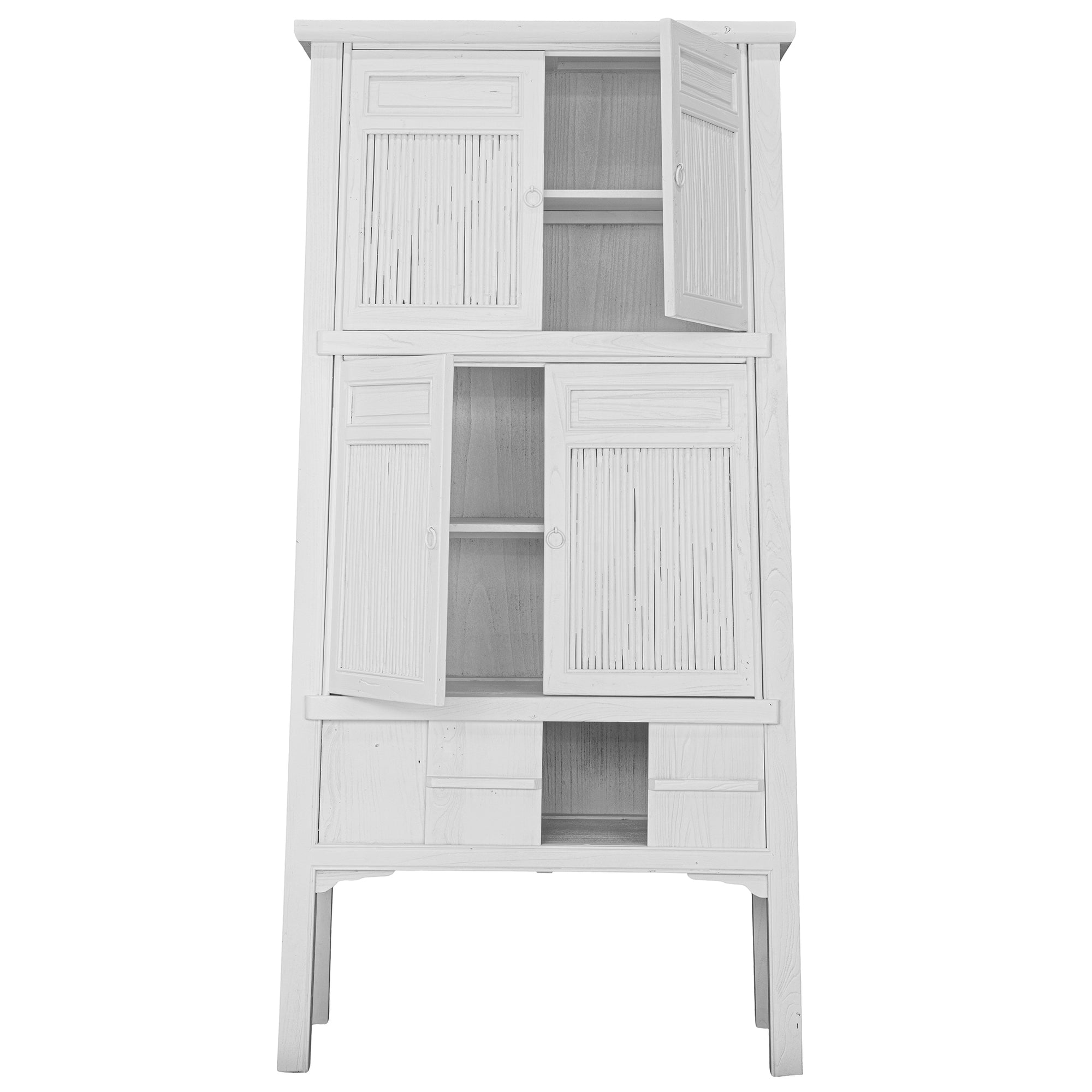 Bamboo Tall Cabinet | White Uniqwa Collections