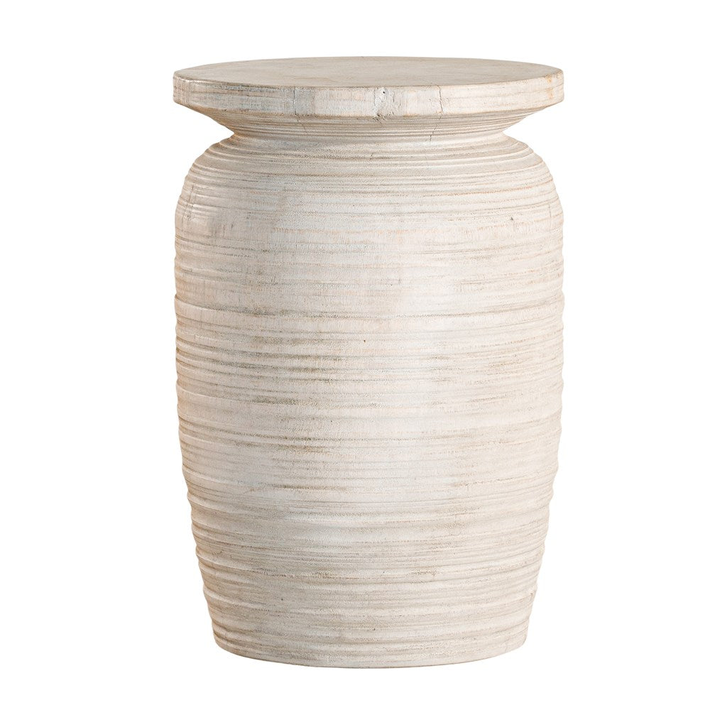 Chisisi Stool | Whitewash Uniqwa Collections