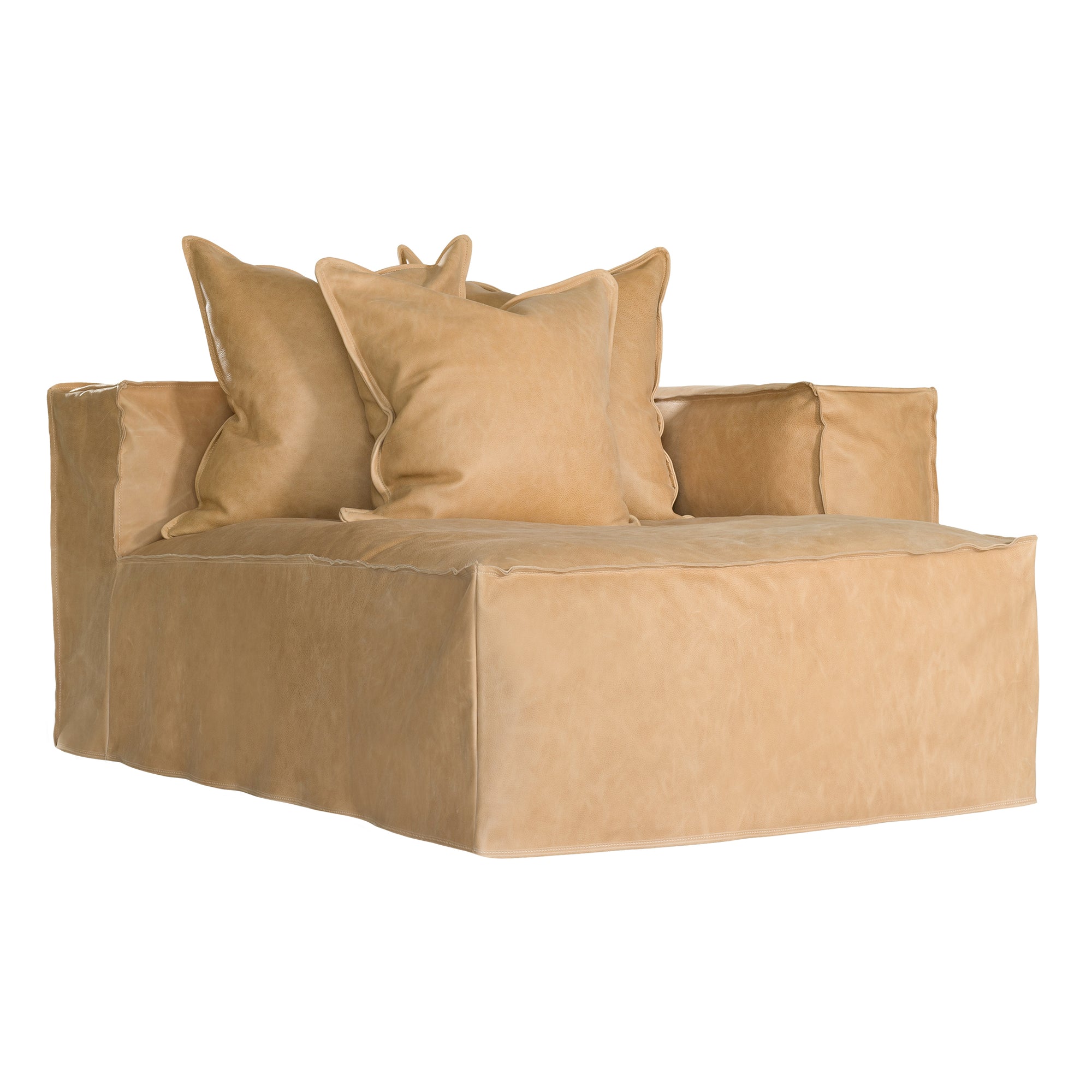 Hendrix Sofa | Tan Leather Chaise Right Hand Arm Uniqwa Collections