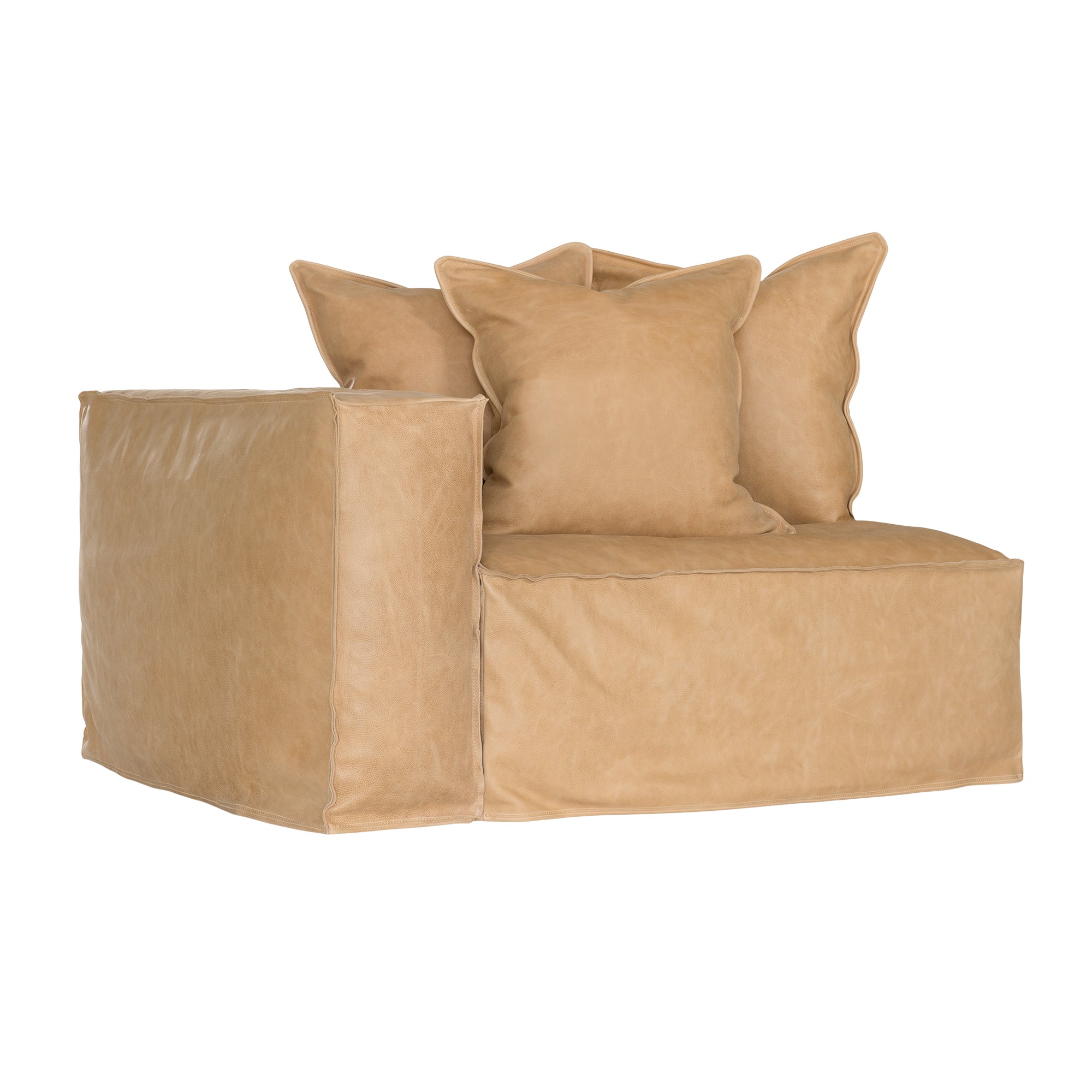 Hendrix Sofa | Tan Leather One Seater Left hand Arm Uniqwa Collections