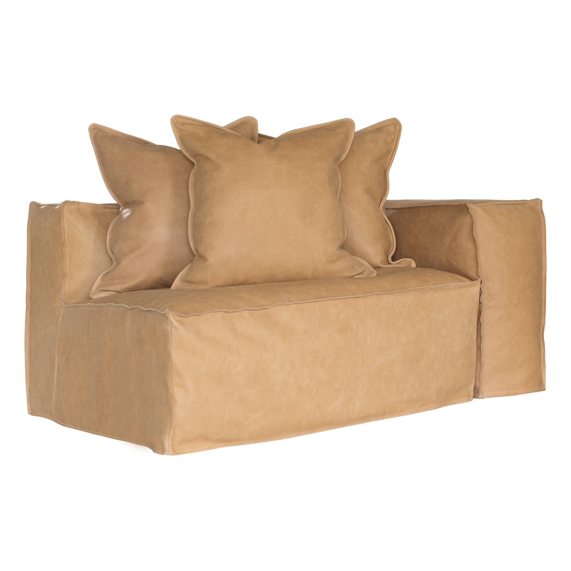 Hendrix Sofa | Tan Leather One Seater Right Hand Arm Uniqwa Collections
